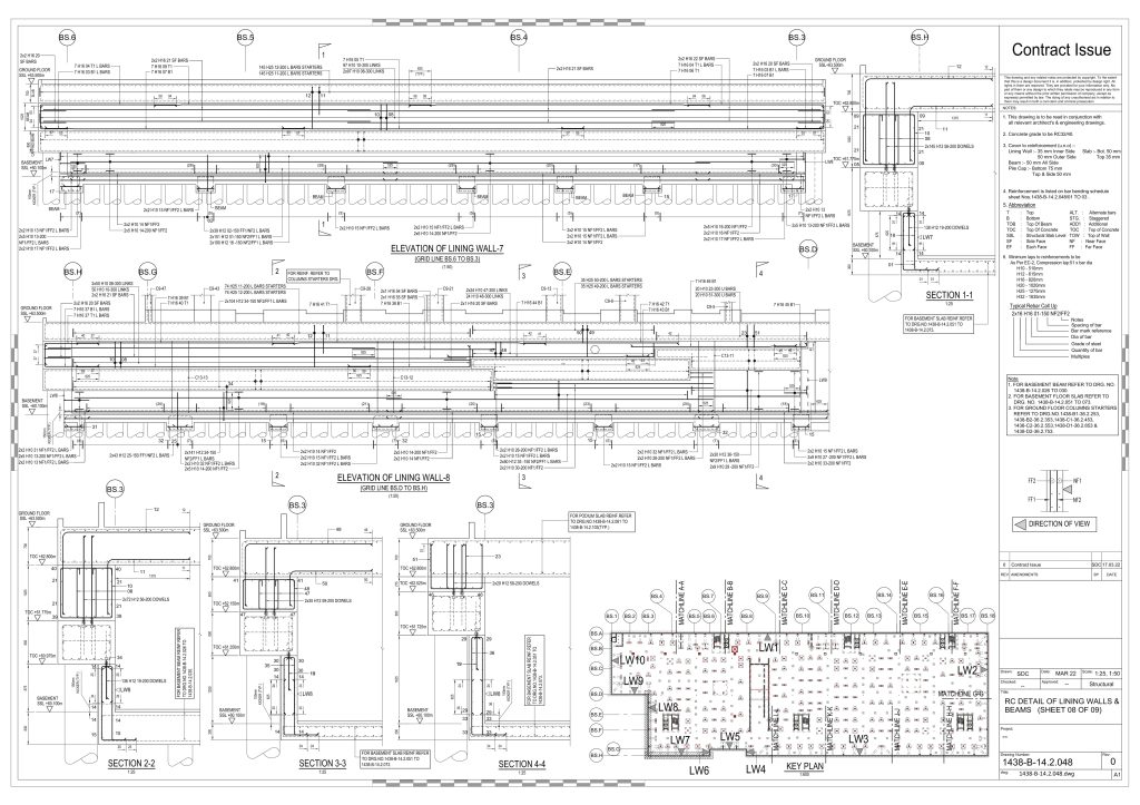 LINNING WALLS & BEAM