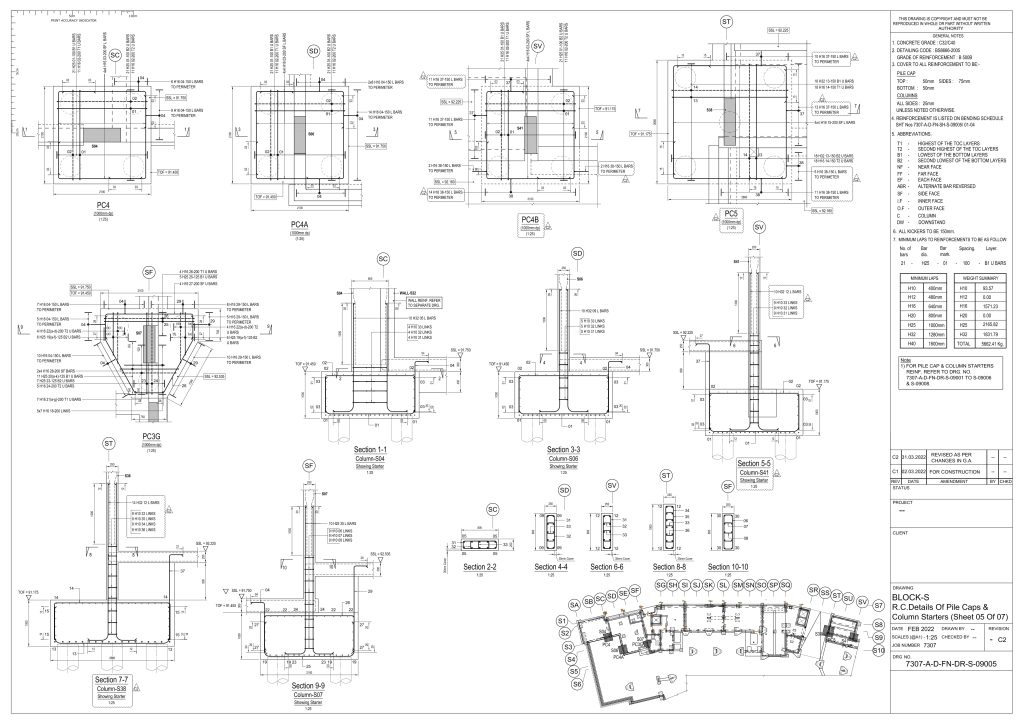 PILE CAPS & COLUMNS STARTERS